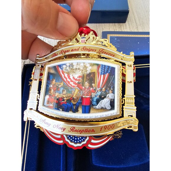 White House William McKinley army Navy reception band 2010 ornament gold medal n - Picture 6 of 8